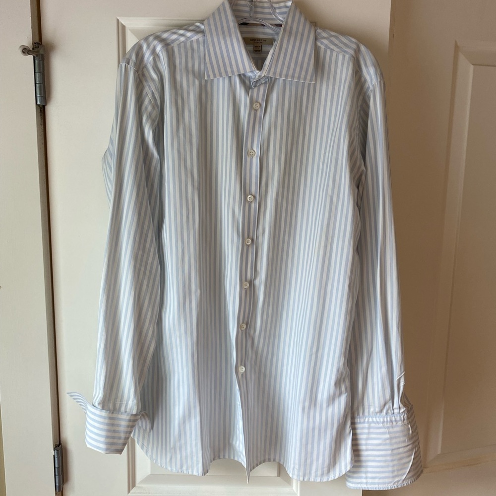 Burberry French cuff button up dress shirt